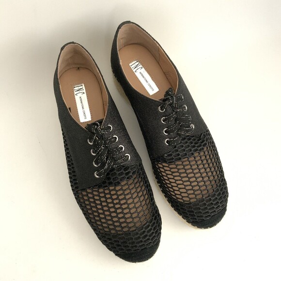 New INC International Concepts Abrelia Sneakers Perforated Espadrille Black 10 - Picture 10 of 11
